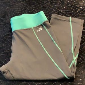 Green and gray BCG capris leggings